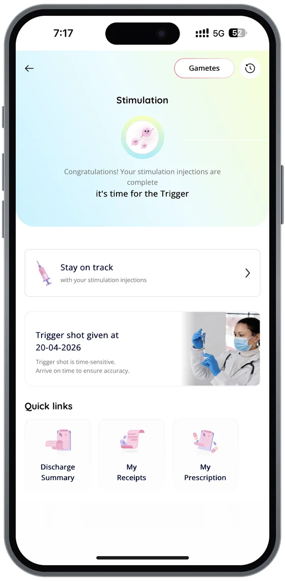 MedX secure messaging thread between an IVF patient and the clinic coordination team.